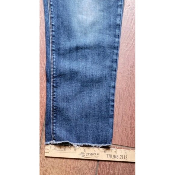 White House Black Market Jeans Size 10 Blue Denim Slim Crop Stretch Flex Fade - Picture 7 of 9